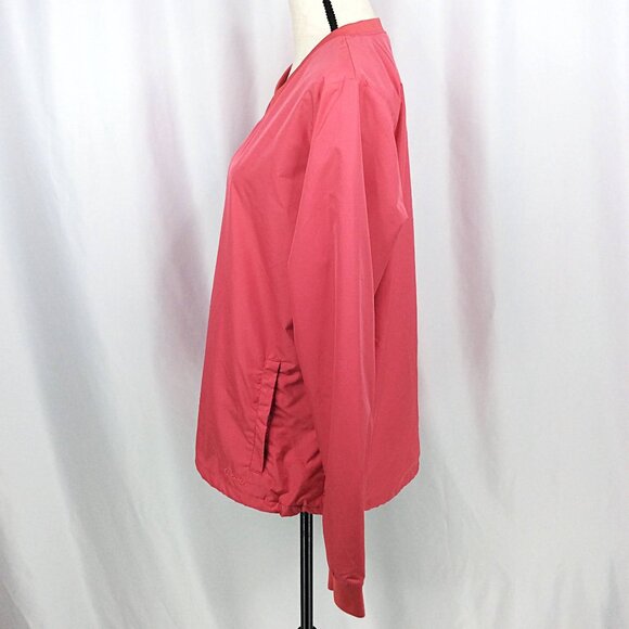 Cabelas Pullover Windbreaker Shirt Jacket Womens Size XL Pink V-Neck Pockets - Picture 4 of 10